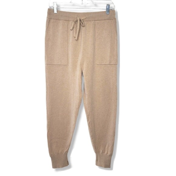 Frame Cashmere Lounge Jogger Drawstring Ribbed Cuffed in Carmel Heather SZ Small - Picture 3 of 11